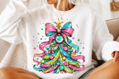 Colorful Coquette Christmas Tree Png Product Image 1