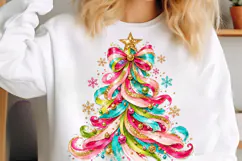 Rainbow Christmas Tree PNG | Colorful Bow Holiday Png Product Image 4