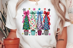 Colorful Coquette Christmas Tree PNG Design Product Image 2