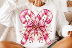 Colorful Coquette Glitter Candy Cane Png Product Image 2