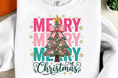 Colorful Coquette Glitter Pink Floral Christmas Tree Product Image 3