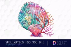 Colorful Coral Reef Sea Shell Graphics Clipart Product Image 1