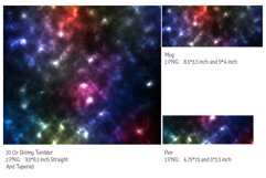 colorful cosmos sublimation design for tumbler and mug and pen