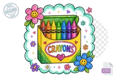 Colorful Crayon Box Clipart PNG Classroom Supply Design Product Image 1