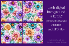 Flower Patterns, Colorful Daisies Seamless Patterns Product Image 2