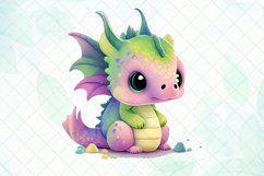 Colorful Cute Dragon Watercolor Sublimation Product Image 2