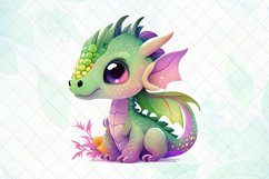 Colorful Cute Dragon Watercolor Sublimation Product Image 4
