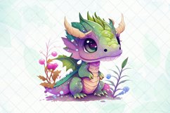 Colorful Cute Dragon Watercolor Sublimation Product Image 6