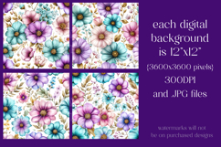 Flower Patterns, Colorful Flowers Seamless Patterns, s3 Product Image 2