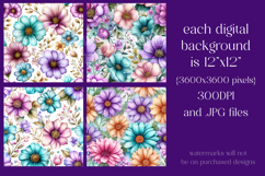 Flower Patterns, Colorful Flowers Seamless Patterns, s4 Product Image 2