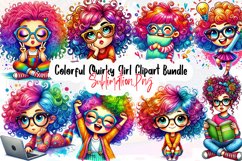 Colorful Cute Quirky Girl Clipart Bundle Product Image 1