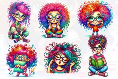 Colorful Cute Quirky Girl Clipart Bundle Product Image 2