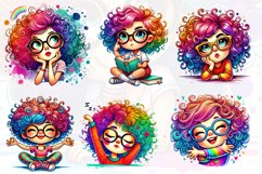 Colorful Cute Quirky Girl Clipart Bundle Product Image 3