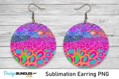 Sublimation Pink Leopard Earrings - Sublimation Earring Product Image 1