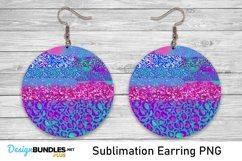 Sublimation Purple Leopard Earrings - Sublimation Earring Product Image 1