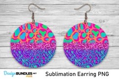 Sublimation Colorful Leopard Earrings - Sublimation Earring Product Image 1