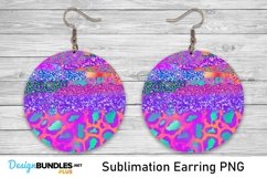 Sublimation Purple and Pinks Leopard Earrings - Sublimation Product Image 1