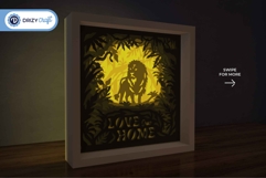 Love Our Home 3D Layered Paper Cut - Lion King 3D Light Box Product Image 2