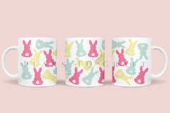 colorful easter bunny coffee mug sublimation wrap glass mug wrap svg presized for 11oz and 15oz glass ready to cut and sublimation files