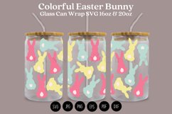 colorful easter bunny libbey beer can glass full wrap svg presized template for 16oz and 20oz glass, suitable for cricut suitable for Cricut, Silhouette America, or sublimation.