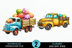 Colorful Easter Eggs Truck Set Clipart Product Image 1