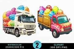 Colorful Easter Eggs Truck Set ClipartFun Clipart Product Image 1