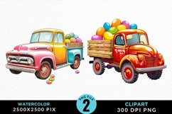 Colorful Easter Eggs Truck Set Clipart Product Image 1