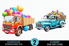 Colorful Easter Eggs Truck Set Clipart Product Image 1