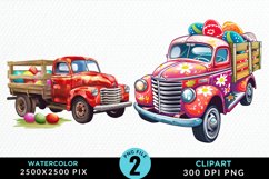 Colorful Easter Eggs Truck Set Clipart Product Image 1