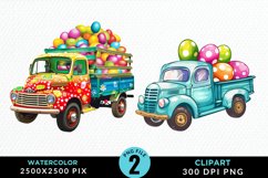 Colorful Easter Eggs Truck Set Clipart Product Image 1