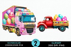 Colorful Easter Eggs Truck Fun Clipart Product Image 1