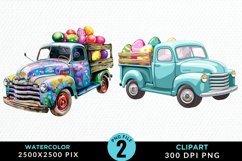 Colorful Easter Eggs Truck Set Clipart Product Image 1