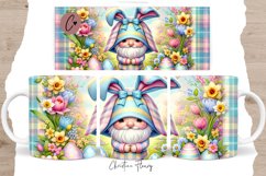 Cute Easter Gnome Mug Wrap, Gnome PNG Product Image 1