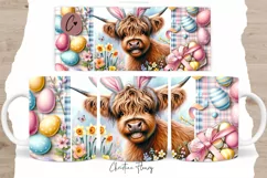 Cute Highland Cow Mug Wrap, Highland Cow PNG Product Image 1