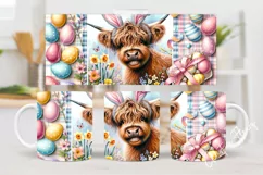 Cute Highland Cow Mug Wrap, Highland Cow PNG Product Image 2