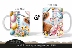 Cute Highland Cow Mug Wrap, Highland Cow PNG Product Image 3