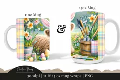 Cute Highland Cow Easter Mug Wrap, Highland Cow PNG Product Image 3