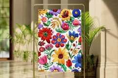 Colorful Embroidery Flowers Digital Paper Bundle Product Image 5