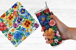 Colorful Embroidery Flowers Digital Paper Bundle Product Image 3