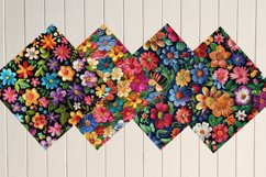 Colorful Embroidery Flowers Digital Paper Bundle Product Image 6