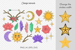 Boho Celestial Illustrations SVG Clipart & Patterns Product Image 3