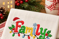 Family Christmas Embroidery Design, Xmas Lights Machine Emb Product Image 6