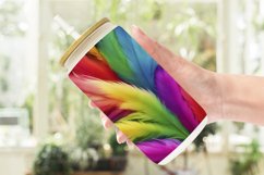 Colorful Feather Background Glass Can Wraps Product Image 2