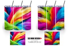 Colorful Feather Background Tumbler Sublimation Wrap Product Image 3