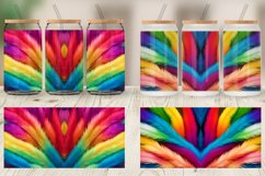 Colorful Feather Background Glass Can Wraps Product Image 4