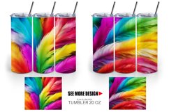 Colorful Feather Background Tumbler Sublimation Wrap Product Image 4