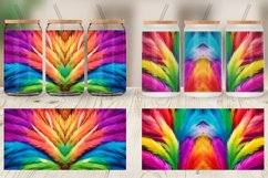 Colorful Feather Background Glass Can Wraps Product Image 5
