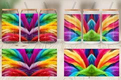 Colorful Feather Background Glass Can Wraps Product Image 6