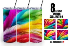Colorful Feather Background Tumbler Sublimation Wrap Product Image 1