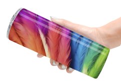 Colorful Feather Background Tumbler Sublimation Wrap Product Image 6